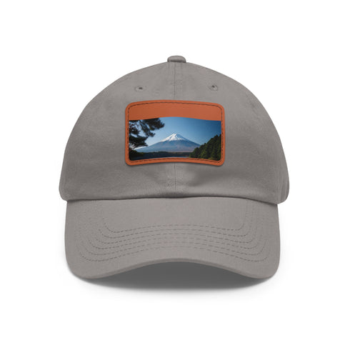 Fuji Peak Flex Cap in White with Light Brown Patch