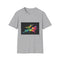 Vibrant neon Peter Pan T-shirt in charcoal soft cotton crew neck design