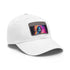 Neon Dreams, Keanu Reeves watercolor hat, unisex, vibrant colors, rectangle patch.