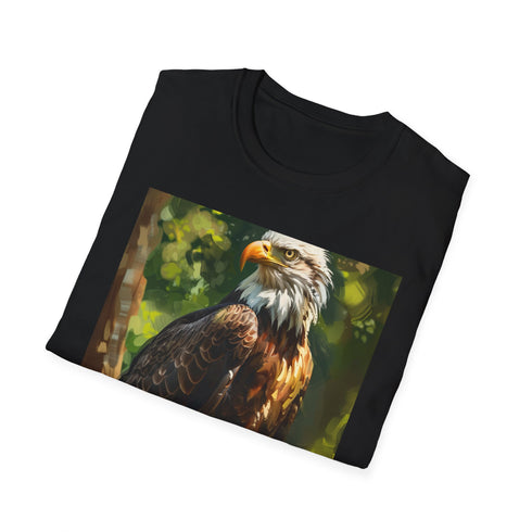Eagle painting t-shirt in Charcoal, Cotton material, Crew neck, Regular fit.