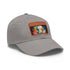 Neon watercolor Jeff Bezos cap with Light Brown patch and rectangle design.
