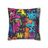 Neon Graffiti Pillow Case - Bold & vibrant urban graffiti design in bright neon colors, perfect for adding a pop of style to your decor.
