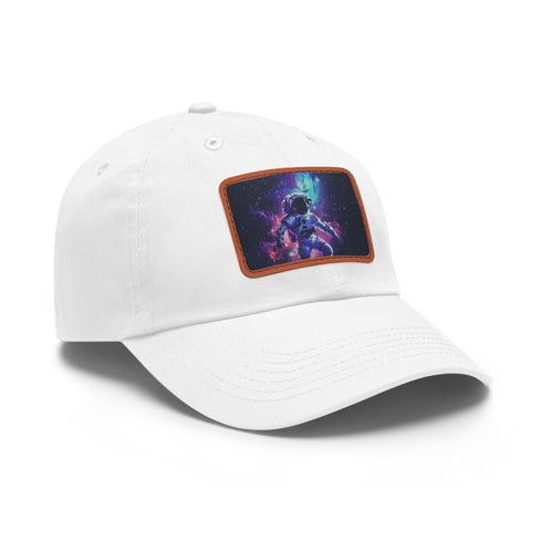 Galactic Explorer Cap in White with Light Brown Patch, Unisex, Vegan