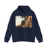 Zanzibar Paradise Hoodie in Navy, size Small, exotic island scene captured