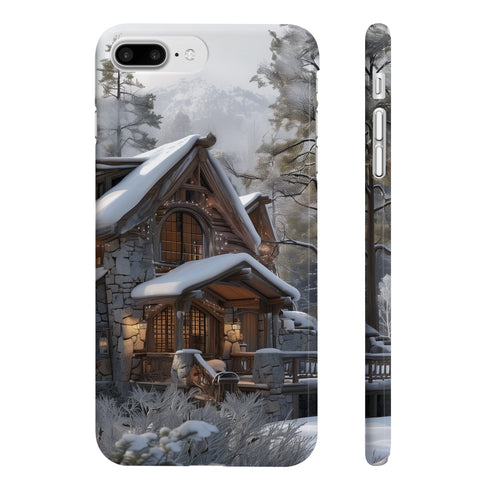 Rustic cabin phone case with glossy finish for iPhone 7/8 Plus.