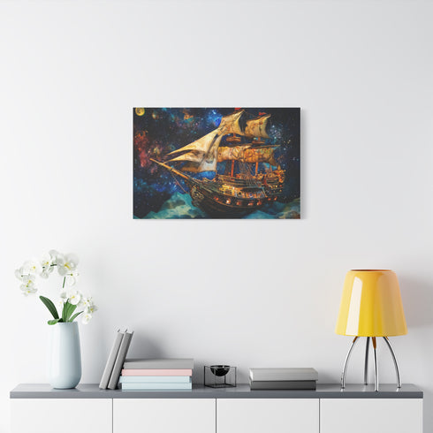 Pirate Ship Flying Through Space — Canvas Wall Art — Product Detail View 7