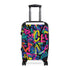 Neon urban graffiti small black suitcase with seamless pattern.