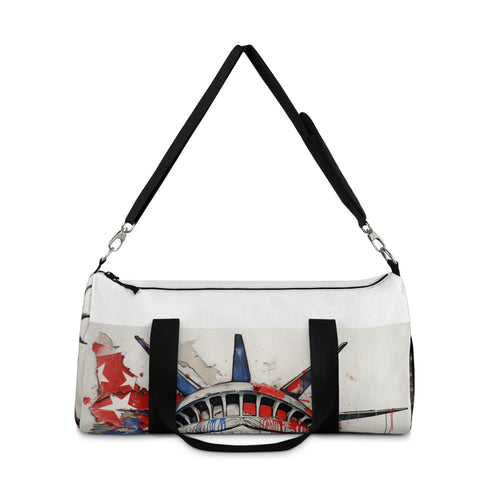Colorful American Flag Duffel with All Over Print Design