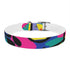 Neon graffiti dog collar in black onyx, M size, urban chic.