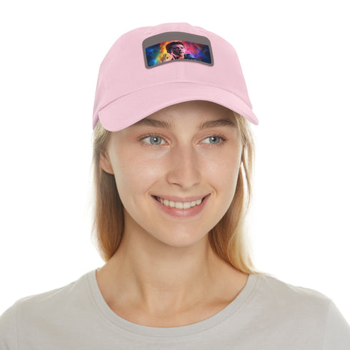 Neon watercolor cap inspired by Tom Holland, unisex white/light brown.