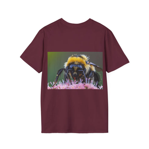 Charcoal cotton t-shirt featuring vibrant bumblebee watercolor design regular fit