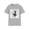 Charcoal cotton t-shirt featuring a dancer silhouette with musical notes