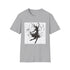 Charcoal cotton t-shirt featuring a dancer silhouette with musical notes