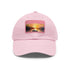White baseball cap with Fisherman's Paradise sunset design.