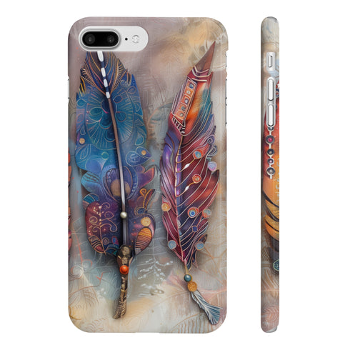 Feather dream phone case, glossy, iPhone 7 Plus/8 Plus, bohemian spirit.