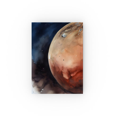 Red Planet Dreams: Martian Journal - Captivating watercolor cover, perfect for space enthusiasts, high-quality material.