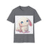 Cinnamoroll Chubby Pup Tee in Charcoal, Crew Neck, Summer T-shirt.