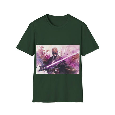 Mace Windu Purple Lightsaber Tee for Star Wars fans.