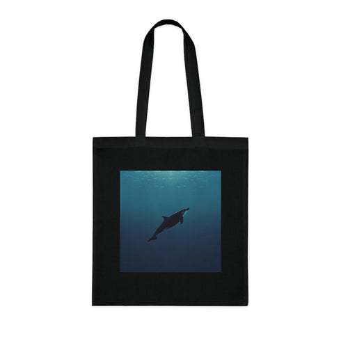 Deep Sea Dreamer Tote Bag dotted with majestic whale design.