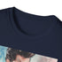 Charcoal cotton t-shirt with watercolor Danny Zuko portrait and crew neck