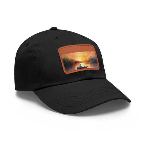 Fishermans Paradise Sunset Cap with light brown patch and rectangular shape