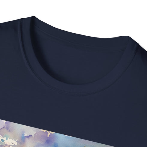 Charcoal crew neck t-shirt with watercolor Tower Bridge design