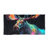 Watercolor moose beach towel, 30" x 60", soft and absorbent material.