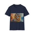 Charcoal cotton T-shirt featuring vibrant Chewbacca watercolor graphic