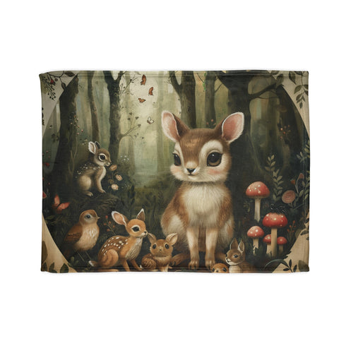 Enchanting woodland creatures blanket for cozy sleep in 30x40 size.