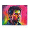 Vibrant neon watercolor puzzle featuring Tom Cruise in stunning colors.