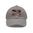 New York City Subway Sunset watercolor baseball cap, white rectangle shape.