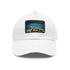 Great Barrier Reef baseball cap with coral reef design on white.