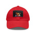 Jack Russell puppy love white baseball cap with light brown patch.