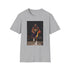 Charcoal crew neck tee with artistic Kobe Bryant Lakers design in purple and gold