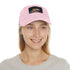 Dino Dreams Watercolor Neon Baseball Cap in White with Light Brown Patch