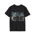 Charcoal cotton Batman tee with Gotham City and Batmobile graphic