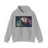 Happy otter watercolor hoodie in navy, size S for men/women.