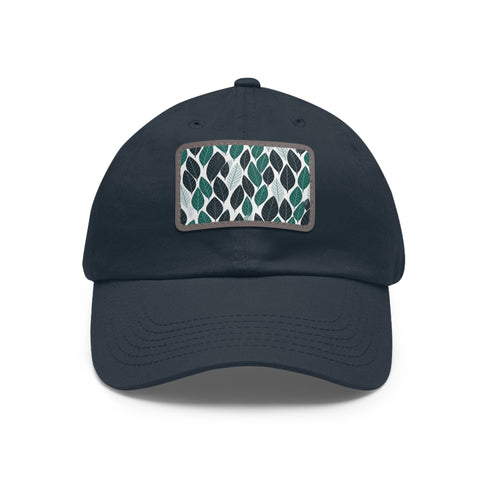 Green leaf pattern baseball cap with unique dirty ferret texture.
