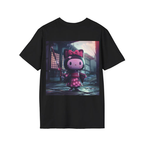 Kuromi x Hello Kitty Charcoal Tee: Cotton crew neck regular fit shirt.