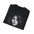 Selena Gomez Charcoal Cotton T-Shirt with Radiant Brush Stroke Design