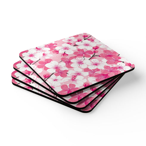 Blue eyes pattern square corkwood coasters for summer kitchen accessories.