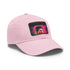 Neon Watercolor Baseball Cap in White with Light Brown Patch
