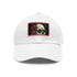 Gothic skull cap with roses and light brown patch.