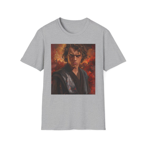 Cotton charcoal T-shirt with vibrant Anakin Skywalker portrait