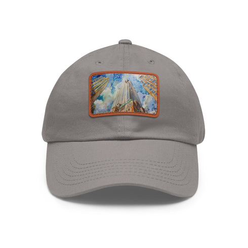 Chrysler Skyline Watercolor Cap in White with Light Brown Patch