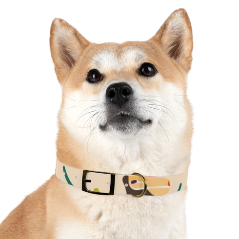 Abstract black onyx dog collar for chic canine couture walks.