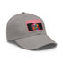 Watercolor neon Trump hat with white/light brown rectangle patch.
