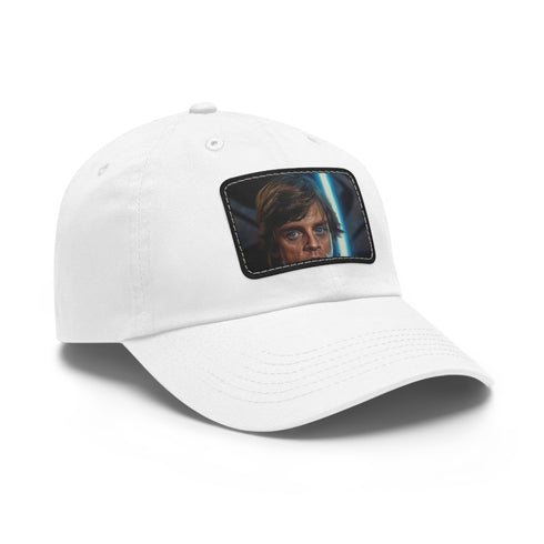 Galactic Jedi Baseball Cap in White with Light Brown Patch