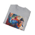 Charcoal crew neck cotton T-shirt with bold Superman portrait artwork
