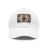 Nautical anchor logo on white baseball cap with light brown patch.